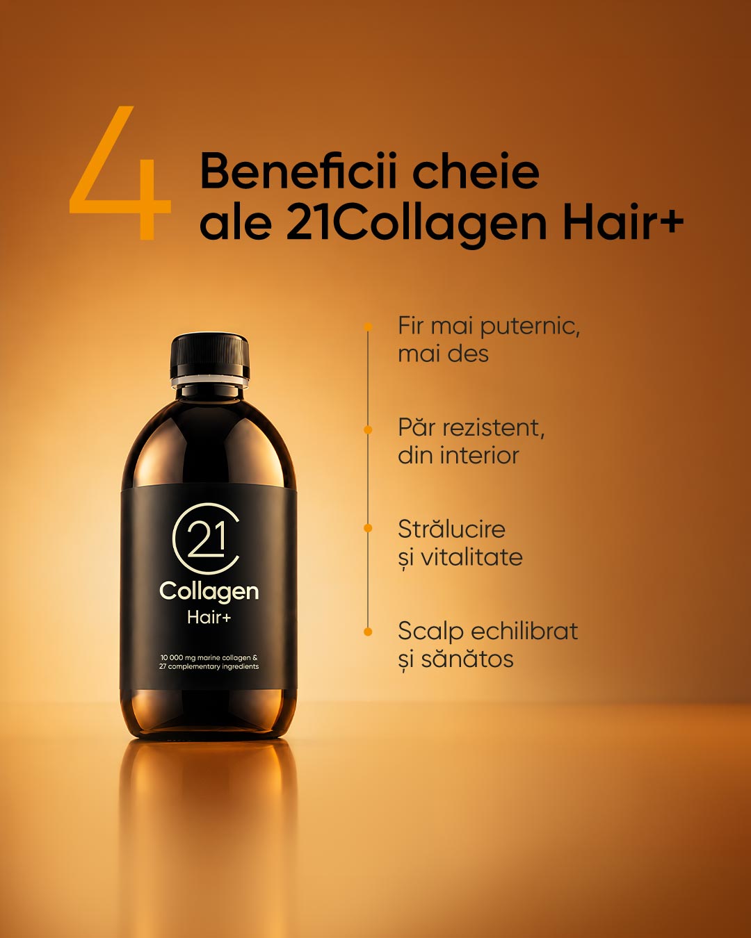 Colagen Marin Lichid Hidrolizat pentru Pǎr 480 ml - 10.000mg