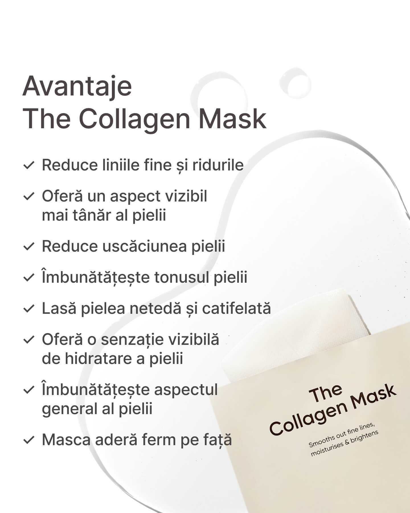 💦 Mască de față hidratantă cu colagen – 21collagen.RO